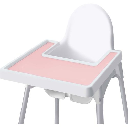 Table Durables Pour Chaise Haute Ikea,Tapis De Table Bebe,Napperon De Chaise Haute En Silicone Pour Chaise Ikea Antilop,Plateau De Chaise Haute Pour Bébé Adaptés Pour Tout-Petits (Pink)