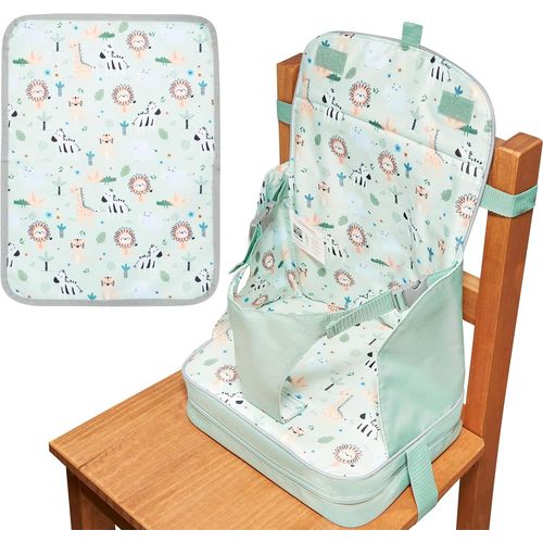 Polar Gear Rehausseur Portable Avec Set De Table Assorti-Chaise Bébé Avec Poche Intégrée-Pour Les Tout-Petits Âgés De 1 À 3 Ans-Léger,Sûr Et Facile À Nettoyer-(Safari)
