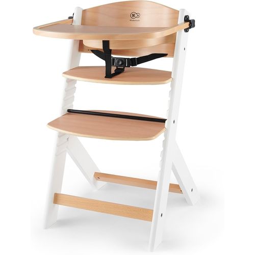 Enock Chaise Haute Bébé,3 En 1,En Bois Naturel,Chaise D'alimentation,Évolutive,Réglable,Puericulture Bébé,Avec Plateau,Très Solide,Design Universel,Avec Accessoires,Blanc