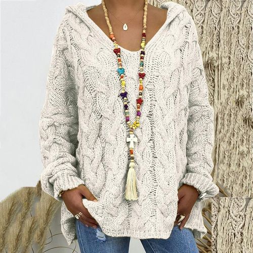 Jocoo Jolee-Pull À Capuche Torsadé Pour Femme,Pulls Décontractés,Pulls De Style Européen,Streetwear Monochrome,Vêtements D'automne
