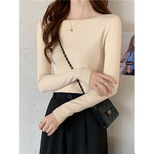 Pull À Col Slash Pour Femmes,Pulls Minces,Chic,Basique,Solide,Pull Femme,Jersey Décontracté,Automne,Hiver