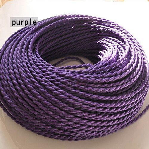 Fil Électrique En Cuivre Torsadé Vintage,0.75mm X 2 Brins,Câble Tissé,2 Cordons,Pour Luminaire Edison - Type Purple-1m