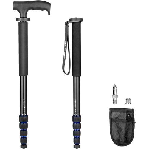 Monopode en aluminium pour appareil photo et alpenstock avec poignée,sections à 5 pieds,capacité de charge de 7 kg