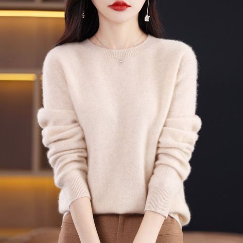 Traf-Pull En Cachemire À Manches Longues Et Col Rond Pour Femmes,2024 Pure Laine Mérinos,Haut Basique,Vêtements Tricots,