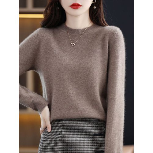Pull En Cachemire À Manches Longues Et Col Rond Pour Femme,Laine Mérinos,Pull En Tricot,Mode Éducative,Automne,Vêtements D'hiver,Y-Clothing