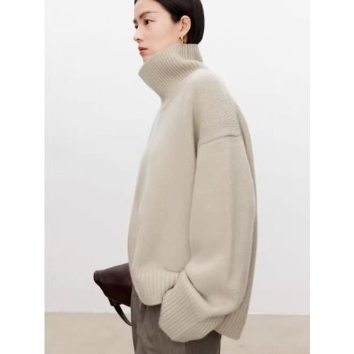 Pull À Col Roulé Pur Cachemire Pour Femme,Ample Et Épais,Silhouette Paresseuse 107,Produits Européens