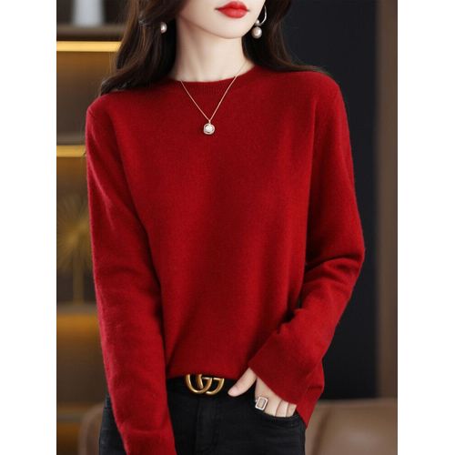 Pull En Cachemire À Manches Longues Et Col Rond Pour Femme,Laine Mérinos,Pull En Tricot,Mode Éducative,Automne,Vêtements D'hiver,Y-Clothing