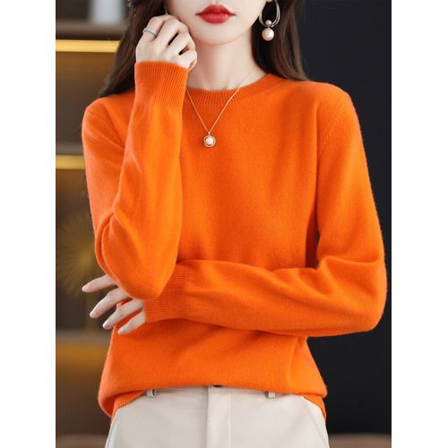 Pull En Cachemire À Manches Longues Et Col Rond Pour Femme,Laine Mérinos,Pull En Tricot,Mode Éducative,Automne,Vêtements D'hiver,Y-Clothing