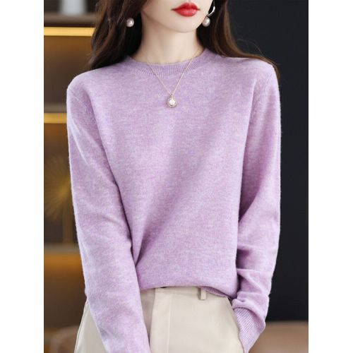 Pull En Cachemire À Manches Longues Et Col Rond Pour Femme,Laine Mérinos,Pull En Tricot,Mode Éducative,Automne,Vêtements D'hiver,Y-Clothing