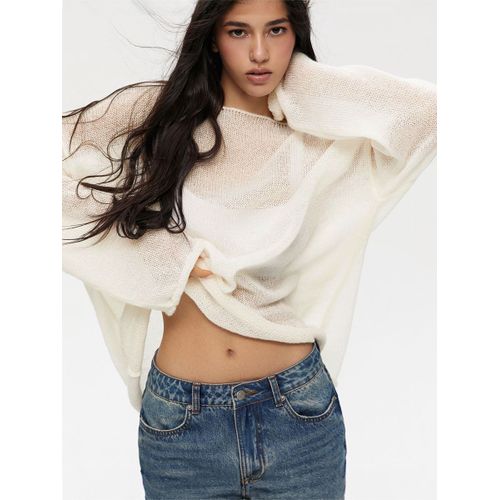 Omchion-Pull En Tricot De Style Coréen Pour Femme,Haut En Tricot Fin Transparent,Mode Adt,2024