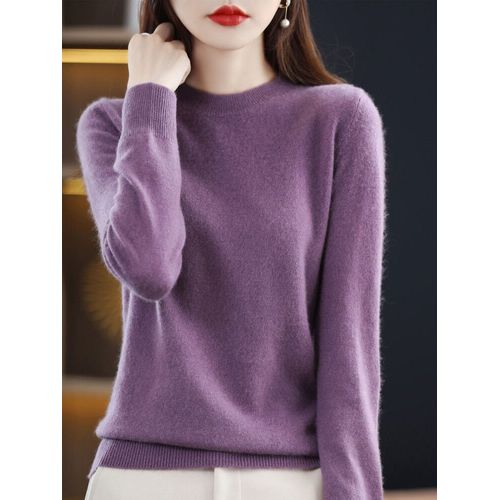 Pull En Cachemire À Manches Longues Et Col Rond Pour Femme,Laine Mérinos,Pull En Tricot,Mode Éducative,Automne,Vêtements D'hiver,Y-Clothing