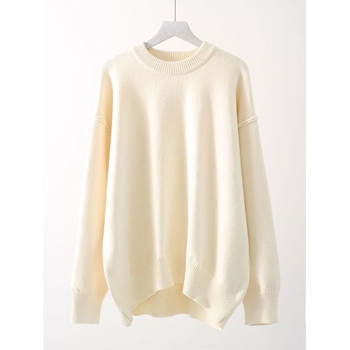 Pull Femmes,Pull Hiver Femme,Pulls Surdimensionnés À Col Rond Pour Femmes,Pulls Pour Femmes,Optique D'hiver,Pull Beige,Bleu,Mode Automne,Pull Grande Taille Pour Femme