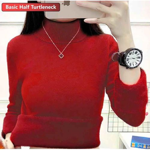 Pull Slim À Col Roulé Pour Femme,Pull En Tricot Épais,Tricots Doublés De Velours En Peluche,Pull Chaud,Hiver,Y-Casual