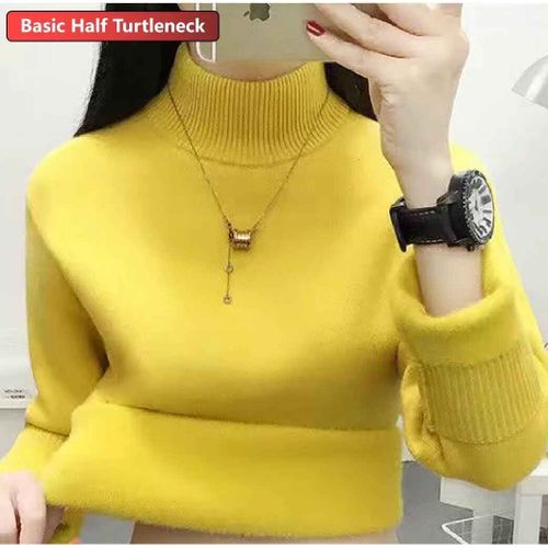 Pull Slim À Col Roulé Pour Femme,Pull En Tricot Épais,Tricots Doublés De Velours En Peluche,Pull Chaud,Hiver,Y-Casual