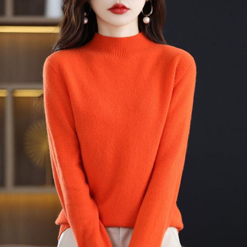 Pull En Cachemire À Col Demi-Cou Pour Femme,Pure Laine,Haut En Tricot Décontracté,Manteau Pour Femme,19 Couleurs,Automne Et Hiver,
