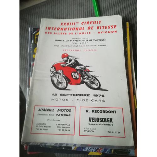 Programme Circuit International De Vitesse Avignon De 1976