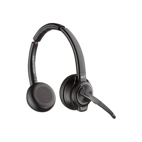 Poly Savi 8220-M Office - Savi 8200 series - micro-casque - sur-oreille - DECT / Bluetooth - sans fil - Suppresseur de bruit actif - noir - Certifié pour Microsoft Teams