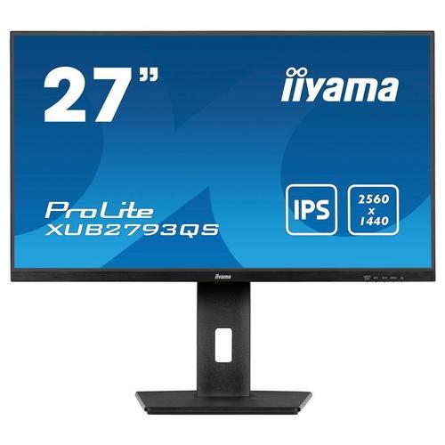 iiyama ProLite XUB2793QS-B7 - Écran LED - 27" - 2560 x 1440 QHD @ 100 Hz - IPS - 300 cd/m² - 1300:1 - 1 ms - HDMI, DisplayPort - haut-parleurs - noir, mat