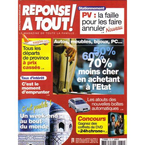 Réponse À Tout N° 172 : Auto, Meubles, Bijoux, Pc... 50-70% Moins Cher En Achetant À L'etat