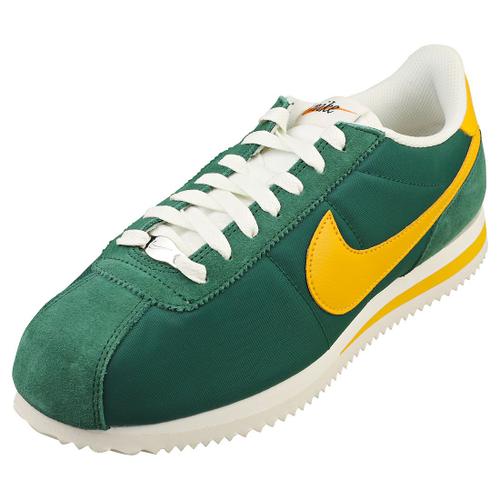 Chaussures Nike Cortez Txt Pour Baskets De Ville En Textile Jaune Et Vert