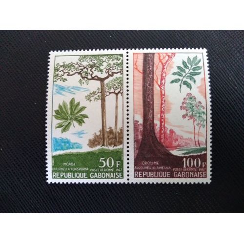 Timbre Gabon Yt Pa 63 Et Pa 64 Arbres 1967 ( 091208 )