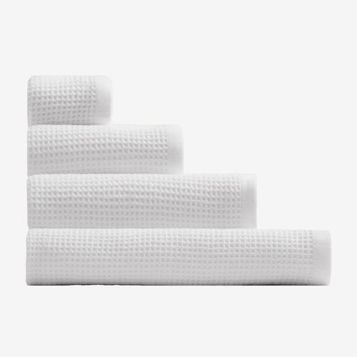 Lot De 4 Serviettes En Coton Gaufré Fiorala Blanc