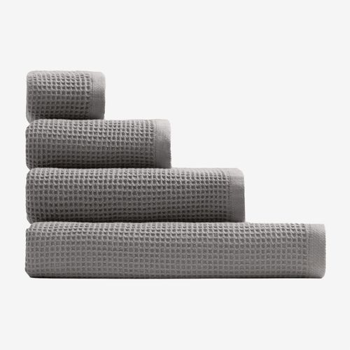 Lot De 4 Serviettes En Coton Gaufré Fiorala Gris Vison
