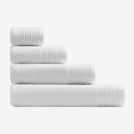 Serviette en coton éponge avec bordure Claritone Blanc