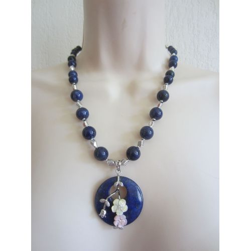 Collier En Lapis Lazuli Avec Pendentif