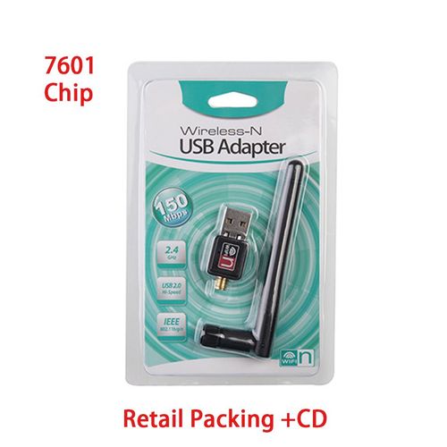 2db w emballage 7601 - Mini Rcepteur 2.4g Sans Fil  Dongle Usb Pour Pc, Adaptateur Wifi De 150 Mbps, Carte Rseau Pour Rseau Ethernet 802.11 B,n,g