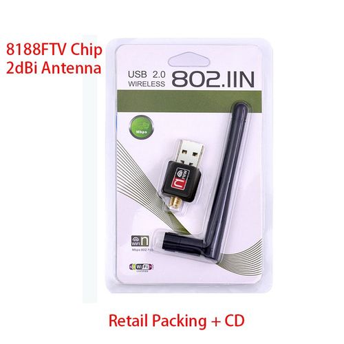 2db w emballage 8188 - Mini Rcepteur 2.4g Sans Fil  Dongle Usb Pour Pc, Adaptateur Wifi De 150 Mbps, Carte Rseau Pour Rseau Ethernet 802.11 B,n,g