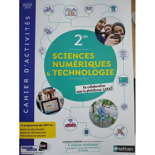 2de Sciences Numériques & Technologie ( Cahier D'activités Corrigé ...