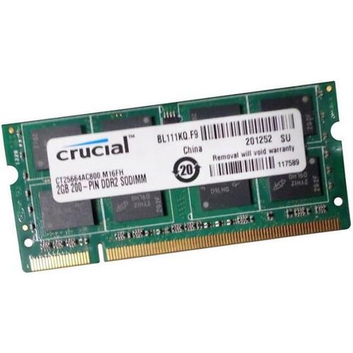2Go RAM PC Portable Crucial CT25664AC800.M16FH SODIMM DDR2 PC2-6400S 800MHz CL6
