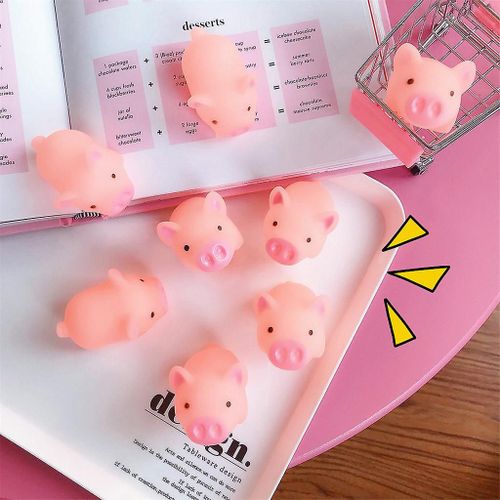2inch Raliste Modle De Cochon ponge DAnimal Jouet Sensoriel Rose Cochon Enfants Ensemble Prfr