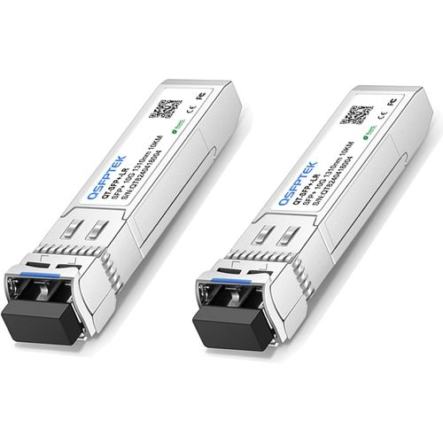 2Pack 10GBASE-LR 10G SFP+ Module,1310nm,10km,DDM LC Mini-GBIC Transceiver for Cisco SFP-10G-LR,Ubiquiti UF-SM-10G,Mikrotik,Netgear,Qnap NAS,D-Link