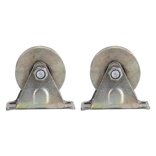 2pcs 2 V Type Rail De Chemin De Roue Avec Support Porte Coulissante Rouleau Acier