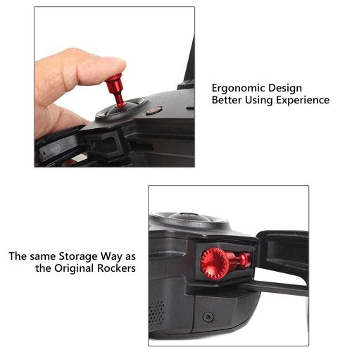 2pcs Alliage D'aluminium Thumb Stick Rocker Pour Dji Mavic 2 / Air Remote Controller_Red