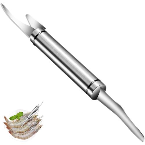 2pcs cailleur  Poisson - Outil 5 En 1 Pour Dveiner Les Crevettes - Couteaux De Nettoyage De Poisson En Acier Inoxydable