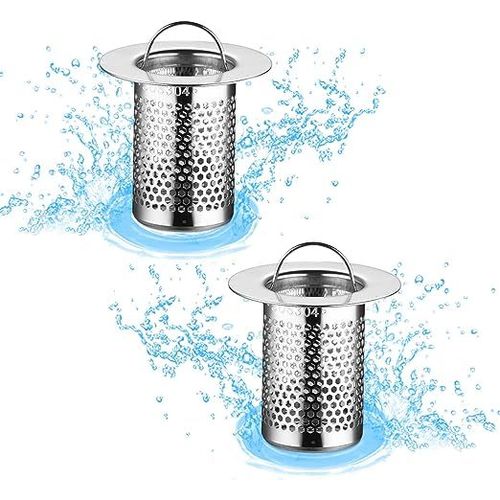 2pcs Filtre Cheveux Douche Crépine de Vidange Baignoire Filtre Evier Cuisine Bouchon Evier