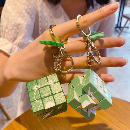 2pcs Grenouille Puzzle Troisime Ordre Rubik's Cube Porte-Cls Dcompression Petit Jouet Sac Pendentif