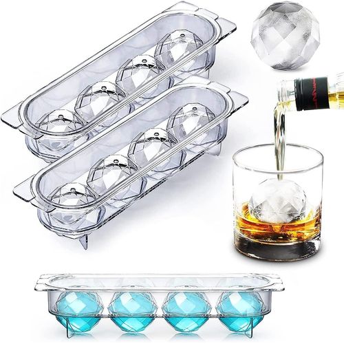 2pcs Ice Cube Trays, Plateau Round Ice Cube avec couvercle Ice Ball Maker Moule pour conglateur, Circle Ice Cube Tray Making, Rutilisable Round Ice Cube Maker Cuisine