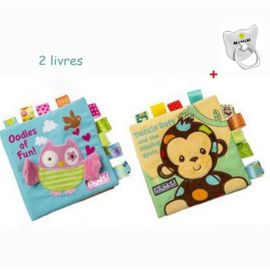 2pcs Livre D Eveil Puzzle Animaux Tissu Livre Bebe Jouets Tissu Debut Developpement Livres Pour Bebes Le Livre Des Decouvertes Lia Rakuten