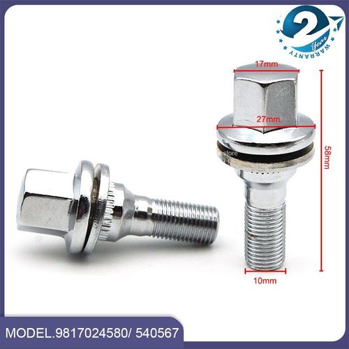 2pcs M12x1.25 17mm Alliage Boulons De Moyeu De Roue Sige Plat Rondelle Peugeot 206 207 307 308 Citroen C2 C3 C4 C5 Ds Pneu Vis De Fixation M12 * 1.25 