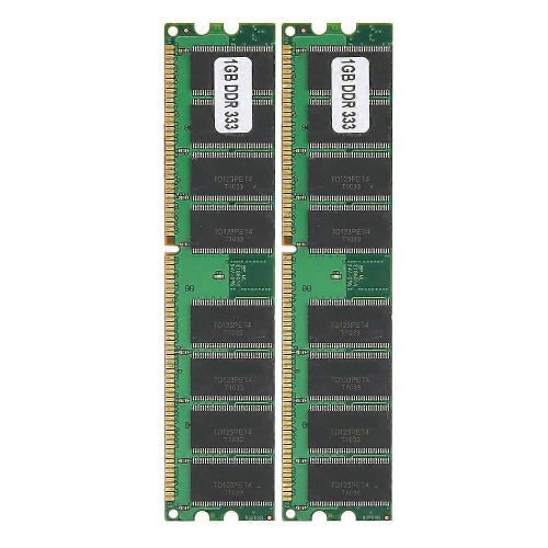 2Pcs Module de mmoire Ordinateur de bureau DoubleSided 16Grain DDR 1GB 333MHZ PC ; 2700