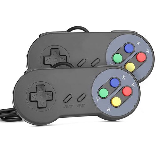 2pcs Noir - Manette De Jeu Filaire Usb Pour Ordinateur Portable Windows 7/8/10 Snes, Rtro, Joystick, Pour Mac Os X Raspberry Pi Retrohelicopter