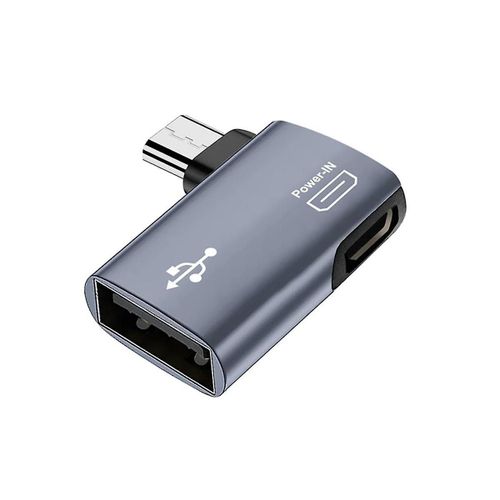 2Pcs OTG Adapter for 90 Degree Left/Right Angle Micro-USB to USB OTG Adapter for Android Phone Tabl