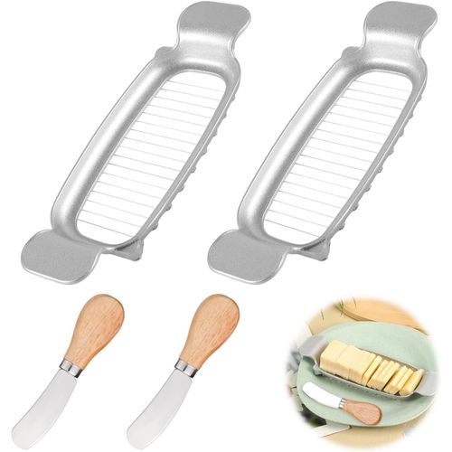 2pcs Outil Trancheuse  Beurre de Fromage avec 2pcs Couteaux  pandeur de Fromage,Remplacement de Fil de Trancheuse  Fromage Coupe-Fromage Coupe-Beurre pour Cuisine Fromage Fruits Pain