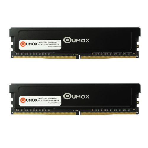 2pcs QUMOX 16Go DDR4 2400 2400MHz PC4-19200 PC-19200 (288 PIN) DIMM mmoire RAM ordinateur de bureau CL17 1.2V