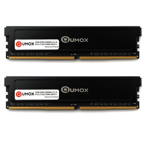 2pcs QUMOX 16Go DDR4 2666 2666MHz PC4-21300 PC-21300 (288 PIN) DIMM mmoire RAM ordinateur de bureau CL19 1.2V
