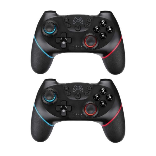 2pcs Qumox Manette Sans Fil Pour Nintendo Switch Bluetooth Manette Switch Pro Switch Controller Avec Batterie Rechargeable-Turbo-6-Axis